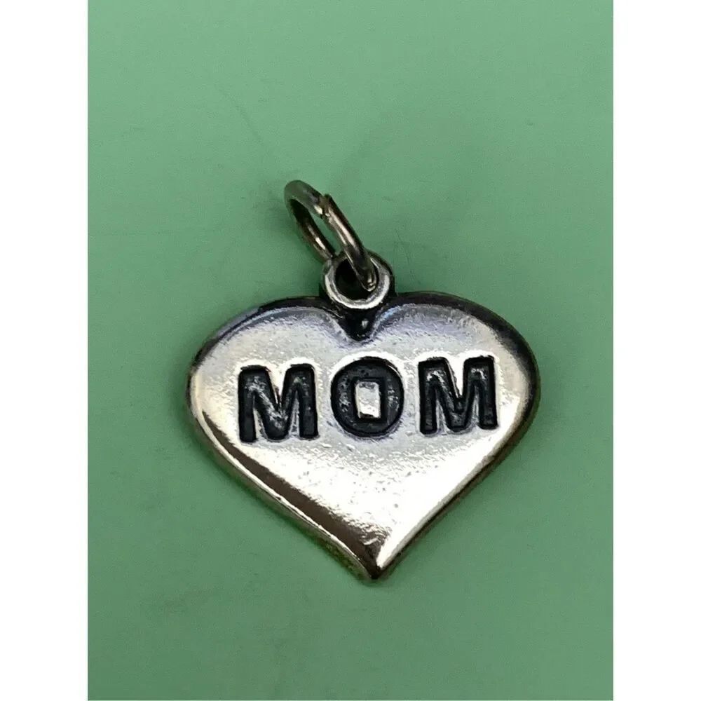 .925 Mom Heart Sterling Silver Jewelry Charm #love #valentine